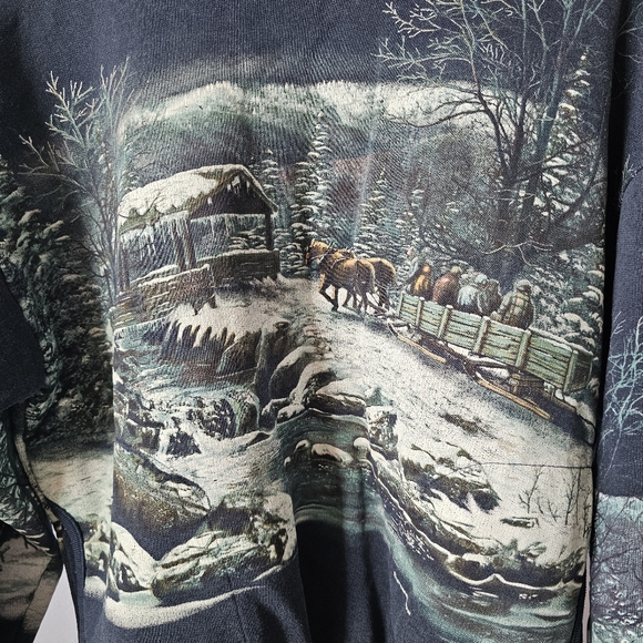 Cozy Vintage Winter Scene Sweater - Picture 4 of 6